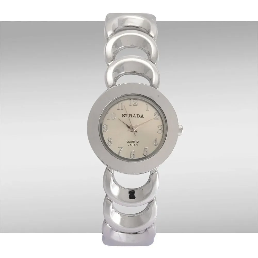 STRADA Watch and Bracelet Silvertone